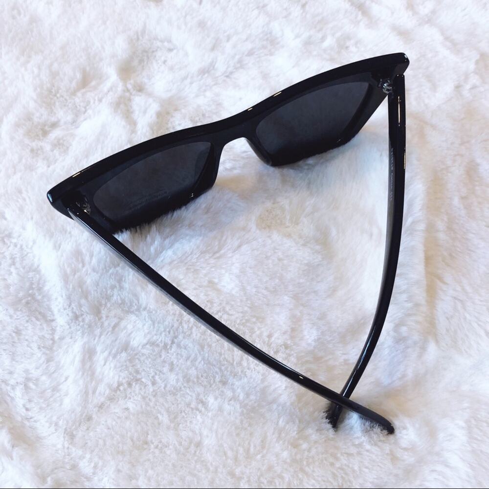 Kiara Glossy Black Full Rim Cat Eye Sunglasses - Picture 8 of 10